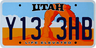 UT license plate Y133HB