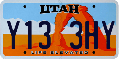 UT license plate Y133HY