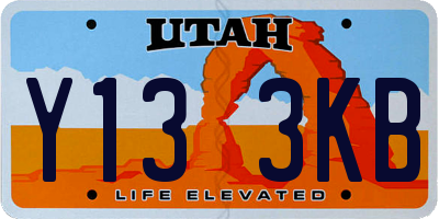 UT license plate Y133KB