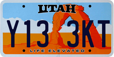 UT license plate Y133KT