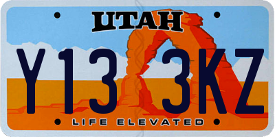 UT license plate Y133KZ
