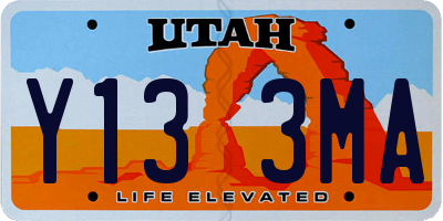 UT license plate Y133MA