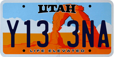 UT license plate Y133NA