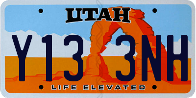 UT license plate Y133NH