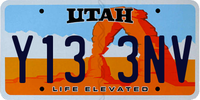 UT license plate Y133NV