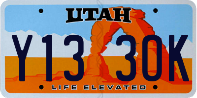 UT license plate Y133OK