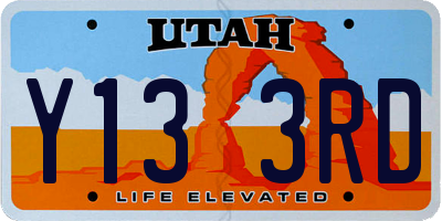 UT license plate Y133RD