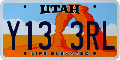 UT license plate Y133RL
