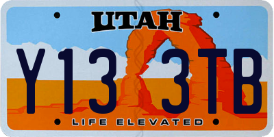 UT license plate Y133TB