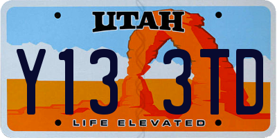UT license plate Y133TD