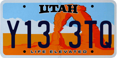 UT license plate Y133TQ