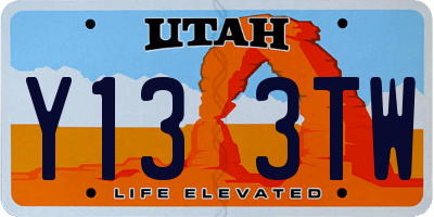 UT license plate Y133TW