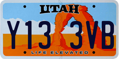 UT license plate Y133VB