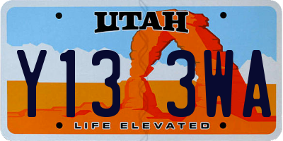 UT license plate Y133WA