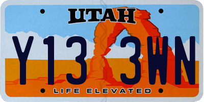 UT license plate Y133WN