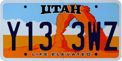 UT license plate Y133WZ