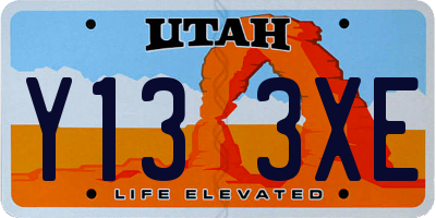 UT license plate Y133XE