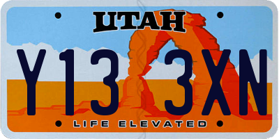 UT license plate Y133XN