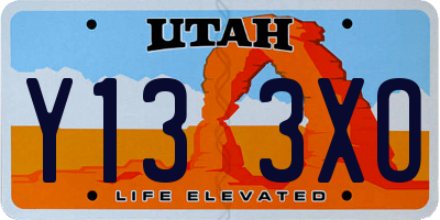 UT license plate Y133XO