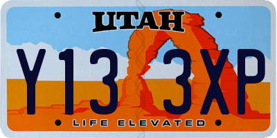 UT license plate Y133XP