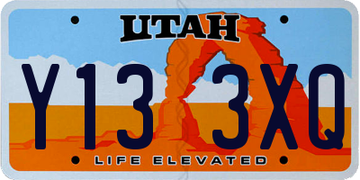 UT license plate Y133XQ