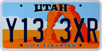 UT license plate Y133XR