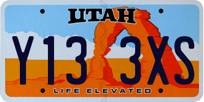 UT license plate Y133XS