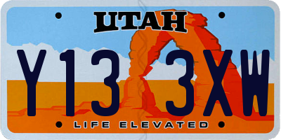 UT license plate Y133XW
