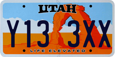 UT license plate Y133XX