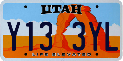 UT license plate Y133YL