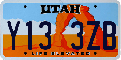 UT license plate Y133ZB