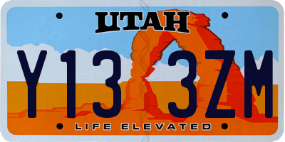 UT license plate Y133ZM