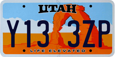 UT license plate Y133ZP
