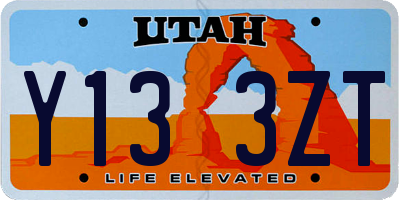 UT license plate Y133ZT