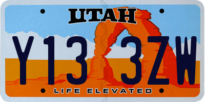 UT license plate Y133ZW