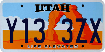 UT license plate Y133ZX