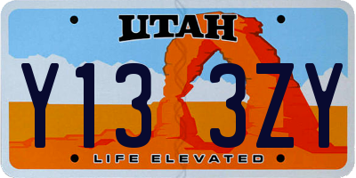 UT license plate Y133ZY