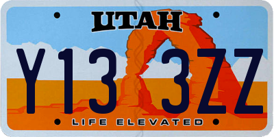 UT license plate Y133ZZ