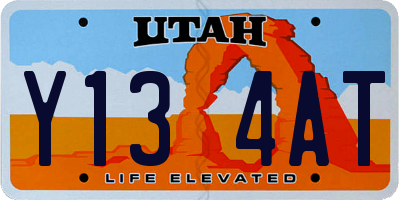 UT license plate Y134AT