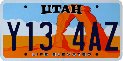 UT license plate Y134AZ