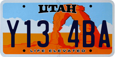 UT license plate Y134BA