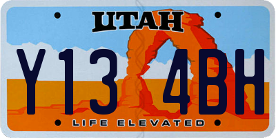 UT license plate Y134BH
