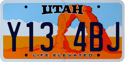 UT license plate Y134BJ
