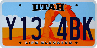 UT license plate Y134BK
