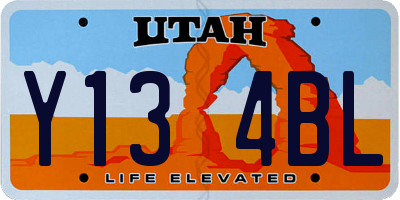 UT license plate Y134BL