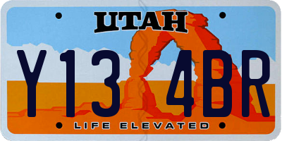 UT license plate Y134BR