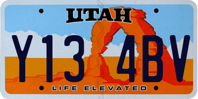 UT license plate Y134BV