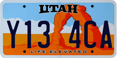 UT license plate Y134CA