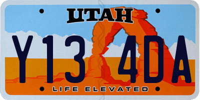 UT license plate Y134DA