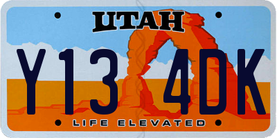 UT license plate Y134DK